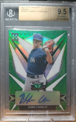 BUBBA CHANDLER RC AUTO!! 2021 Leaf Valiant Green Pirates Auto BGS 9.5 Gem Mint - Image 1 of 2