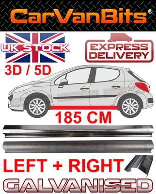 FOR PEUGEOT 207 06-13 SILL REPAIR LOWER BODY RUST OUTER PANEL 185CM PAIR  - Image 1 of 4