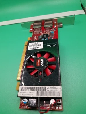 HP AMD FirePro W2100 2GB DDR3 PCIe Graphic Card HP P/N:763264-001 Tested Working - Image 1 of 4