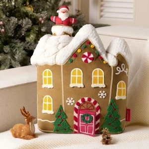 Lebkuchen Serie Haus Frohe Weihnachten Dekokissen, Samt Weihnachtsform... - Bild 1 von 7