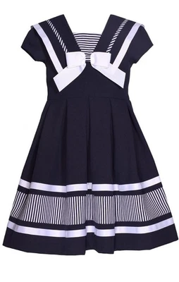 Vestido de traje de marinero náutico para niñas - para bebé, bebé y niñas de 4 a 16 años, navegación... Foto 1 de 3