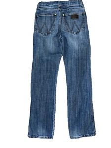 Wrangler Boys Adjustable Waist Fit Denim Blue Jeans Size 12 Slim Western Kids - Picture 1 of 7