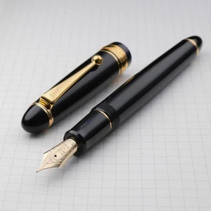 NEW Pilot Namiki Custom 743 Black Gold FKK-3000R-B14K-585 Gold Nib Fountain Pen - Picture 1 of 7