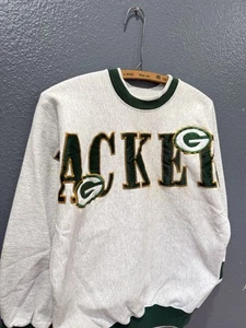 Vintage 90’s NFL Green Bay Packers Football Youth Gray Sweatshirt Size XL - Picture 1 of 5