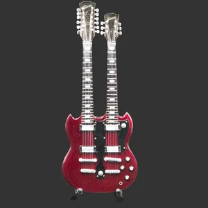 Miniature Guitar - Jimmy Page Double Neck Gibson SG - Model Guitar Inc Stand - Picture 1 of 7