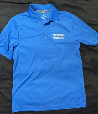 Polo azul para hombre del Servicio Postal de los Estados Unidos Maryland District talla SP Foto 1 de 4