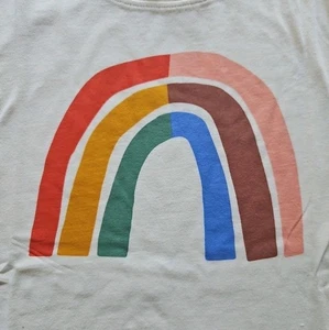NWT HANNA ANDERSSON ECRU RAINBOW SLIM FIT JERSEY TEE SHIRT 100 4 - Picture 1 of 4