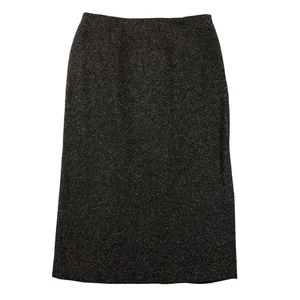 Talbots Womens Long Straight Skirt Black Fleck Sz-18 Pencil Office College - Picture 1 of 7