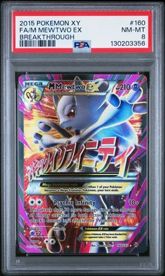 2015 Pokemon Xy Breakthrough M Mewtwo EX Fa Breakthrough PSA 8 #160 - Image 1 of 2