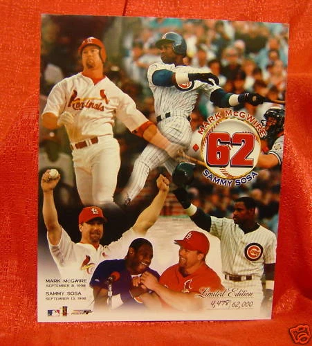 Foto 8 x 10 de los Cardenales Mark McGwire Cubs Sammy Sosa MLB Foto 1 de 1