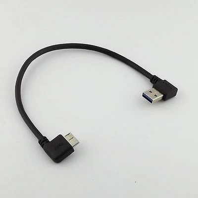 1x USB 3.0 Left 90° Angled A Male to Micro Left Angled B Male Data Adapter Cable - Image 1 of 4