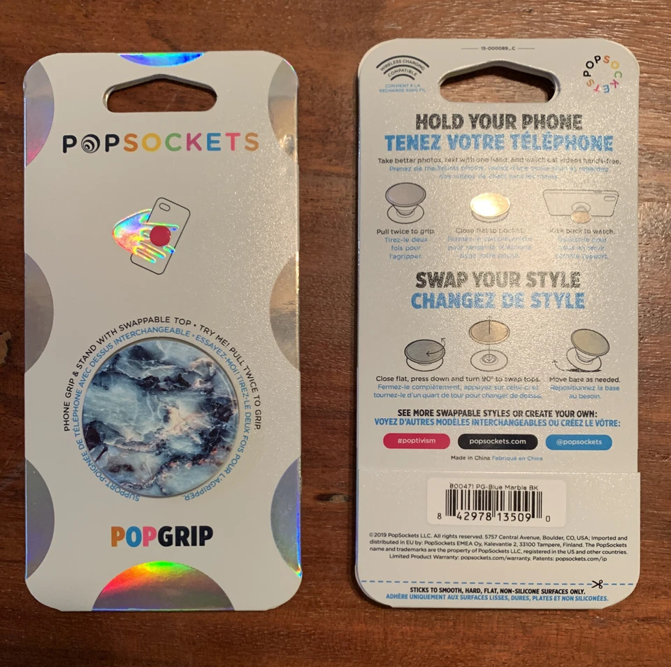 Popsockets Blue Marble PopGrip Cell Phone Grip & Stand w/ Swappable Top - Image 1 of 1