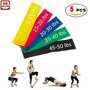 Widerstandsbänder Schleife 5er Set Übung Workout CrossFit Fitness Yoga Booty Band - Bild 1 von 5