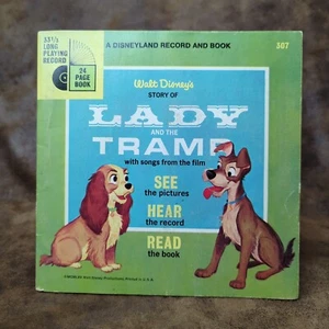 Disney's Lady And The Tramp Record & Book Vintage 1965 Walt Disney LLP 307 - Picture 1 of 5