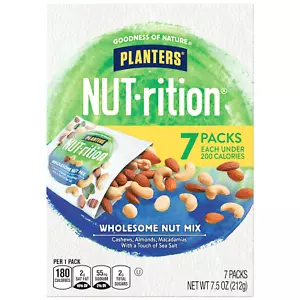 PLANTERS Nut-Rition Wholesome Nut Mix, 7.5 Oz Box (Contains 7 Individual Pouches - Picture 1 of 14