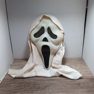 Cappuccio Bianco Fun World Gen 1 Fantastic Faces Maschera Urlo Viso Fantasma Sindone Cotone - Foto 1 di 24