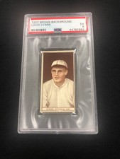 1912 T207 Brown Background Louis Evans - Recruit Back - St Louis PSA 5