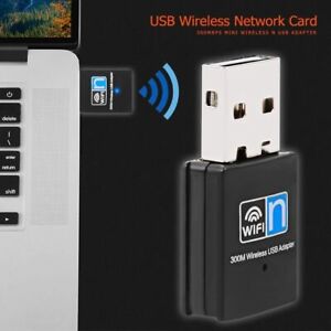 USB 300Mbps Wifi Adapter Dongle Wireless Lan Internet for Desktop Laptop PC