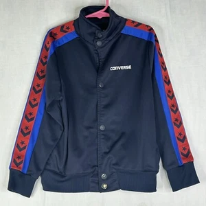 Converse Jacket Boys 7 Heritage Snap Front Warmup Bomber Navy 968017 695 - Picture 1 of 11