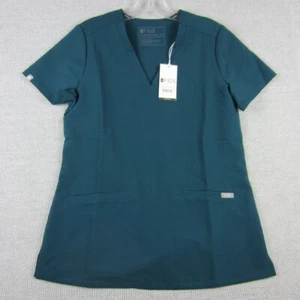Figs Scrub Top Womens XS Teal Short Sleeve V Neck Tee Medical Doctor Nurse NEW - Picture 1 of 14
