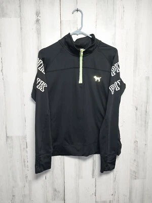 РОЗОВЫЙ женщин L отражательный длинным рукавом логотип Activewear Топ - Изображение 1 из 4