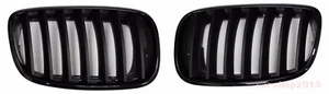 FRONT KIDNEY GRILLE GLOSSY BLACK ABS For BMW E70 X5 07-13 E71 X6 08-13 OE Style - Foto 1 di 1