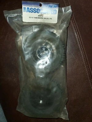 Associated Tire/Wheel Front Black SC10 (2) 9812 box3 - Image 1 of 3