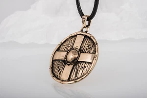 Rollo's Viking Shield Pendant Unique Handmade Men's Necklace Norse Armor Jewelry - Picture 1 of 11