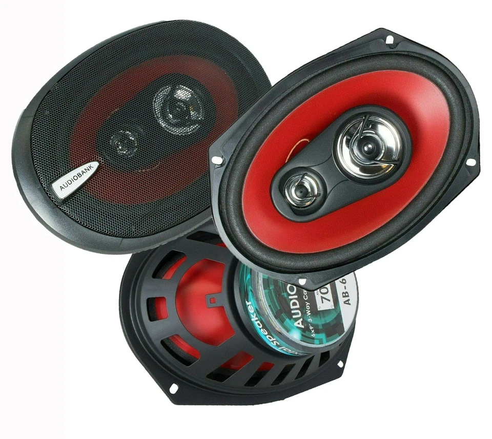 Audiobank AB6970 6x9" 700 Watt Max 3-Way Car Audio Stereo Coaxial Speakers -Pair