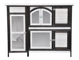 Kaninchenstall Hasenstall XXL Kleintierstall Meerschweinchen Jumbo braun 145 cm - Bild 1 von 9