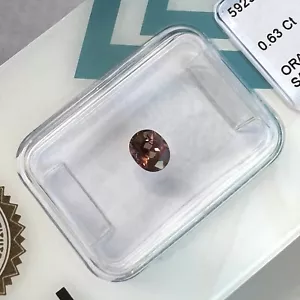 IGI CERTIFIED Sapphire Untreated NATURAL Pink Purple Orange 0.63ct Oval Cut Gem - Picture 1 of 4