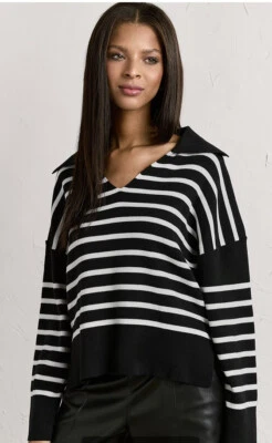 NWT NEW YORK & CO Size Medium (oversized) Striped Sweater long sleeves-Papermoon - Image 1 of 4