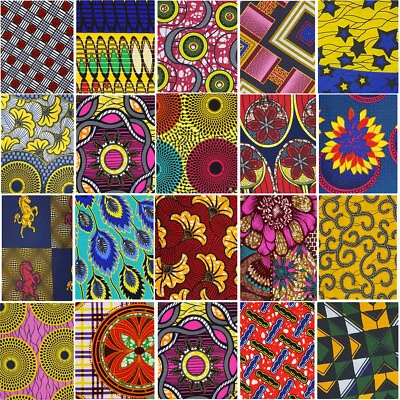 African ANKARA Wax Print Cotton Fabric Fat Quarters Bundle Craft Quilt Patchwork
