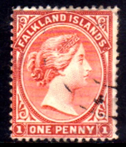 ISLAS MALVINAS - 1885 1d QV SG#7 CV=65,00 GBP - USADO - Imagen 1 de 5