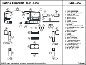 Carbon Fiber Dash Trim Kit for Honda Ridgeline w/out navigation system 2006-2008 - Picture 1 of 1