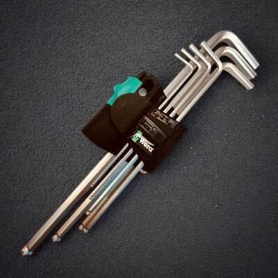 Wera 022087 950/9 Hex-Plus 1 L-key Set, Metric, chrome-plated, 9 Pieces - Image 1 of 4