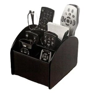Holz Caddy für TV Fernbedienung mit drehbarem Drehfuß Diener Organizer schwarz - Bild 1 von 9