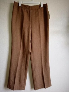 RAFAEL WOMEN'S DRESSY PANTS FRONT ZIPPER BROWN/CAMEL COLOR SIZE 12 NWT - Picture 1 of 3