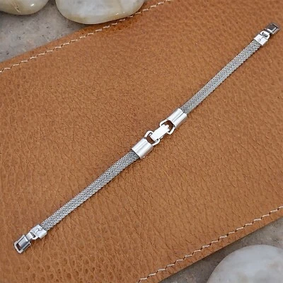 Винтажный женский ремешок для часов 1940-1950-е из чистого серебра с сеткой - Изображение 1 из 4