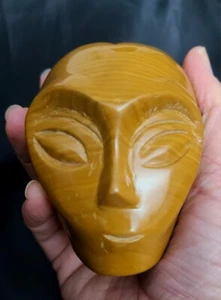 Large Rare 3.3" 632g Golden Yellow Jasper Alien Star Being Crystal Carving UFO - Picture 1 of 15