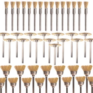 45Pcs Brass Wire Wheel Bowl Pen Polishing Mix Brush Set for Drm Rotary Tool - Picture 1 of 11