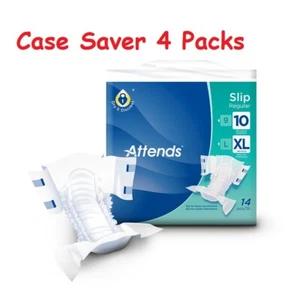 Attends Slips Regular 10 XL Case of 56 Slips Nappy Pads Incontinence Pads - Picture 1 of 5