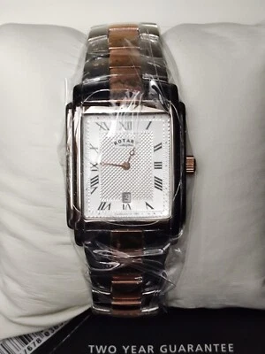 Reloj Rotary para mujer tono plata y oro rosa números romanos GB42831/02 Foto 1 de 4