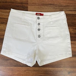 Dickies 5/27 Shorts Jean Cream Denim Button Fly Front Pockets 70s High Waist - Picture 1 of 8