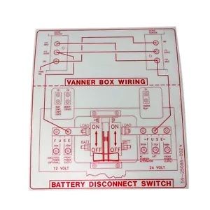 Vanner Box Wiring Battery Disconnect Switch Sticker Label 11 in x 10 in - Picture 1 of 8