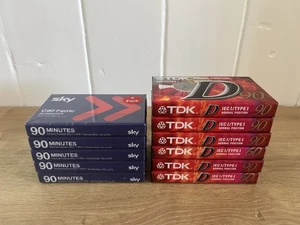 Sky C90 & TDK D60 Audio Cassette Tapes Bundle 11 Tapes In Total New & Sealed - Picture 1 of 4