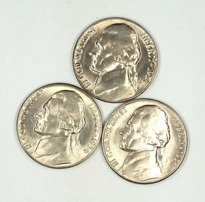 1954 P, D und S UNZIRKULIERT JEFFERSON NICKELS AUSWAHL ZU JUWELENSTGL. - Bild 1 von 2