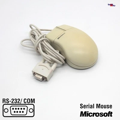 Original Microsoft Serial Mouse RS-232 Com Port Computer Dos Driver Retro Old - Image 1 of 4