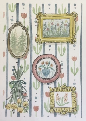 ACEO Original, Watercolor Nature Floral Gallery Wall, Mini Art Series, Painting - Image 1 of 3