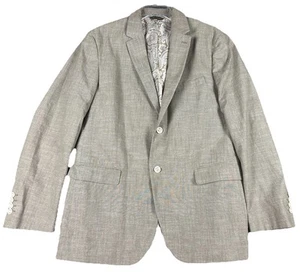 Tasso Elba Mens Sport Coat Blazer Two Button Beige Oatmeal Cotton Blend Lg 42-44 - Picture 1 of 10